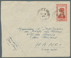 08482 Französisch-Indochina: 1943. "Marshall Petain" Postal Stationery Envelope 6c Red (small Faults) Addr - Lettres & Documents