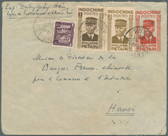 08485 Französisch-Indochina: 1944. Philippe Petain Postal Stationery Envelope (small Faults) Upgraded With - Lettres & Documents