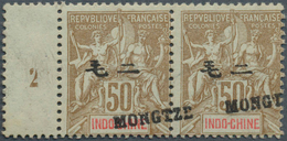 08500 Französisch-Indochina - Postämter In Südchina: 1906, Mong-Tzeu. Horizontal Pair 50c Brown With Rever - Autres & Non Classés