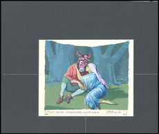 08516 Fudschaira / Fujeira: 1969, SHAKESPEARE, Final Drawing Of Nomination 25Dh. "A Midsummer Night's Drea - Fujeira