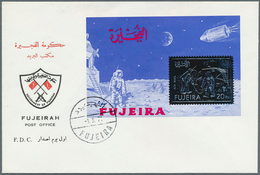 08534 Fudschaira / Fujeira: 1971, GOLD/SILVER ISSUE "Apollo 11", 10r. Silver And 10r. Gold Perf. And Imper - Fudschaira