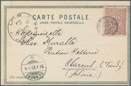 08547 Holyland: 1899, Turkey 20 Para Violet On Postcard "Souvenir De Bethleem" (shortened) Tied By Black A - Palästina