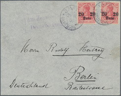 08552 Holyland: 1909, German Post Two Single 20 Para On 10 Pf. Red Tied By "JAFFA 29/11/09 DEUTSCHE POST" - Palestina