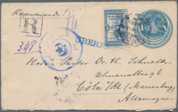 08555 Holyland: 1915, Turkey Office, Postal Stationery Envelope (small Tear) 1 Pia. With Additional Franki - Palestine