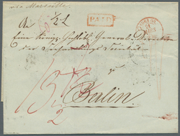 08559 Hongkong: 1848, "HONG-KONG 29 JA 1848" On Reverse Of Folded Envelope With Red Boxed "PAID" Endorsed - Altri & Non Classificati