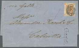 08566 Hongkong: 1865, QV 8 C. Tied "B62" To Entire Folded Letter To Calcutta W. Dateline "22 June 1870", O - Other & Unclassified