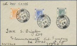 08585 Hongkong: 1938, KGVI 2, 4 And 25 C. Light-blue On Envelope "1ST DAY COVER" From "VICTORIA 5 AP 38" T - Sonstige & Ohne Zuordnung