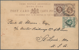 08622 Hongkong - Besonderheiten: Kowloon Branch: 1902, Card KEVII 1 C. Uprated 1 C., 2 C. Canc. Two Strike - Autres & Non Classés