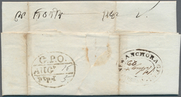 08631 Indien - Vorphilatelie: 1823: "NEW ANCHORAGE/POST OFFICE" Double Oval Handstamp In Black (Gile No.1) - ...-1852 Prefilatelia