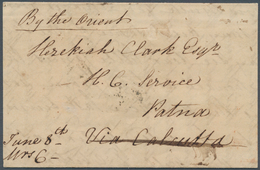 08651 Indien - Vorphilatelie: 1837, Outer Part Of Cross-written Letter To Patna Via Calcutta, Endorsed "By - ...-1852 Prefilatelia