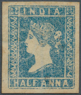 08673 Indien: 1854/1894: Lithographed ½a. Pale Blue, Die I, Part Sheet Wmk With "O" Of OFFICE, Unused, Fin - Autres & Non Classés