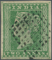 08685 Indien: 1854 Typographed 2a. Green With FOUR OUTER FRAMELINES, Used And Cancelled By Superb Strike O - Sonstige & Ohne Zuordnung