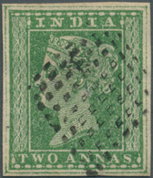 08685 Indien: 1854 Typographed 2a. Green With FOUR OUTER FRAMELINES, Used And Cancelled By Superb Strike O - Altri & Non Classificati