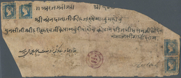 08686 Indien: 1855 (7 Oct), Large Part Of Long-size Cover From Neemuch (Gwalior State) To A Place Near Bun - Autres & Non Classés