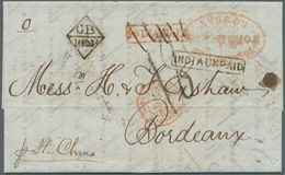 08700 Indien: 1861, Letter From BOMBAY To Bordeaux. The Letter Was "Forwarded By FORBES & Co." Via Marseil - Autres & Non Classés