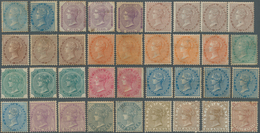 08705 Indien: 1865-76 Group Of 27 East India Stamps Unused, Including 1865 2a. Five Singles (orange Or Bro - Altri & Non Classificati