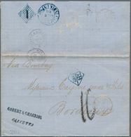 08708 Indien: 1868, Folded Letter From CALCUTTA Via Bombay With "CULCUTTA INDIA UNPAID" Mark Via Suez To B - Altri & Non Classificati