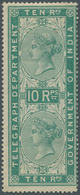 08710 Indien: 1869-1878 Telegraph Stamp 10r. Blue-green, Die II, Wmk "Large Crown Over INDIA", Mint Lightl - Autres & Non Classés