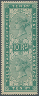 08710 Indien: 1869-1878 Telegraph Stamp 10r. Blue-green, Die II, Wmk "Large Crown Over INDIA", Mint Lightl - Altri & Non Classificati