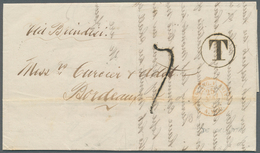 08716 Indien: 1877. Stampless Envelope Written From Calcutta Dated '4th May 1877' Addressed To France Canc - Autres & Non Classés