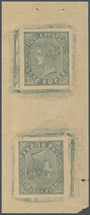 08719 Indien: 1882-90 QV 1r. Slate, POSTAL FORGERY In The Form Of A Die Proof, Imperforated And Printed Te - Altri & Non Classificati