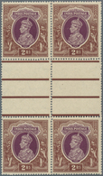 08734A Indien: 1937 KG VI 2 R Deep-brown/violet Two Gutter-pairs In A Block Of Four, Superb Condition, Mint - Autres & Non Classés