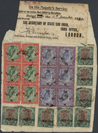 08751 Indien - Dienstmarken: 1930 "O.H.M.S." Parcel Tag Of "Bag No.II" (enrsed In M/s) And With Printed He - Timbres De Service