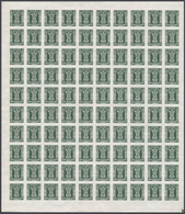 08753 Indien - Dienstmarken: 1998, 5r Deep Grey-green Complete Sheet Of 100 IMPERFORATED, MNH, Marginal Tr - Timbres De Service