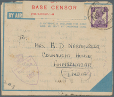 08780 Indien - Feldpost: 1944 (12 Sep) SAIDA, Lebanon: 'Blue Ribbon' Air Mail Letter Card Used From Indian - Franchigia Militare