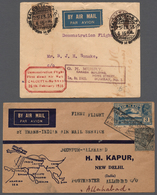 08782 Indien - Flugpost: 1933/35, Two First Flight Covers: 7th July 1933 Karachi-Calcutta Leg JODHPUR-ALLA - Posta Aerea