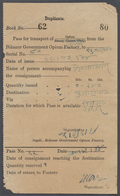 08789 Indien - Konventionalstaaten: BIKANER: Duplicate Form From The Bikaner Government OPIUM Factory Rela - Altri & Non Classificati