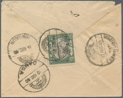 08799 Indien - Feudalstaaten: JAIPUR 1940: Postal Stationery Envelope ½a. Blue Used REGISTERED From Todabh - Altri & Non Classificati