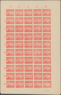 08837 Indonesien - Vorläufer: 1949, Revolution Period In Java, 100 Sen Red Imperforated, Complete Sheet Of - Indonésie