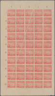 08838 Indonesien - Vorläufer: 1949, Revolution Period In Java, 150 Sen Red Imperforated, Complete Sheet Of - Indonésie