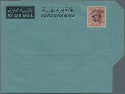 08849 Irak: 1955 Ca., Air Letter 35 F. Orange On Blue Showing Violet Overprint, Mint, Fine - Iraq