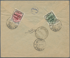 08912 Iran: 1912, SENNEH REBELLION ISSUE : 6 Ch. Gray And Carmine And 3 Ch. Gray And Green On Cover, Each - Iran