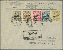 08931A Iran: 1928, Airmail-letter Bearing "Poste Aerienne" 1 Ch To 10 Ch On Front Ad 3 Ch On Back Sent From - Iran