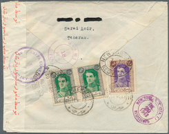 08944 Iran: 1942: Extremely Rare Usage Of 20 R And Pair Of 30 R From Sha 1st Set On A Registered Airmail C - Iran