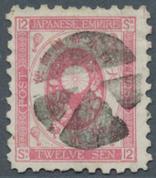 08969 Japan: 1876, IMPERIAL JAPANESE POST 12 Sen Rose Fine Perf. And Used With Kobe-cancelation Mi.260,- - Autres & Non Classés