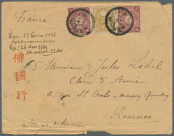 08987 Japan: 1904. Envelope (faults) Addressed To France Bearing 'Koban' SG 118, 4s Bistre Mixed With 'Chr - Sonstige & Ohne Zuordnung