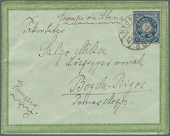 08989 Japan: 1907, Kiku 10s. Blue Single Franking On Small Cover From KOBE Endorsed 'Europa Via Siberia' A - Autres & Non Classés