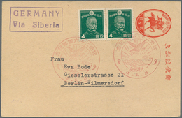 09015 Japanische Post In China: Dairen, 1925/40, Three Items: Registered Cover W. 13 S. Pair Tied "Dairen- - 1943-45 Shanghai & Nanjing