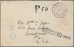 09018 Japanische Post In Korea: 1907/20, Seoul Foreign Mail Types, All To USA: 1907 Comb Type "SEOUL COREA - Militärpostmarken