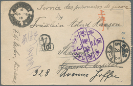 09067 Lagerpost Tsingtau: Kurume, 1916, Card With Ms. "Sdpdg" From "Kurume 5.8.2" (Aug. 2, 1916) To Shangh - Chine (bureaux)