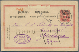 09075 Japan - Besonderheiten: 1889. German Postal Stationery Card 10 Pf Red Written From Elberfeld To The - Sonstige & Ohne Zuordnung