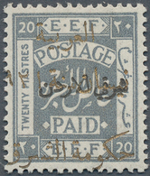 09166 Jordanien: 1923, 20 P. Grey Gold Overprint Shifted So "AL ARABIA" Is On Top And "HUKUMET EL SHARK" A - Jordanien