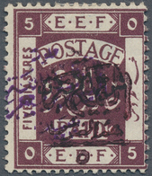 09167 Jordanien: 1923, 5/10 P. On 5 P. Violet With Double Violet Handstamp And Normal Black Overprint, Min - Jordanien