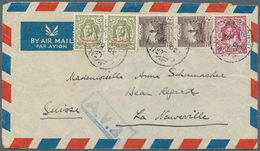 09179 Jordanien: 1942/47, Two Covers With Nice Franking To Switzerland, One Of Them With Unusal Censorship - Jordanie