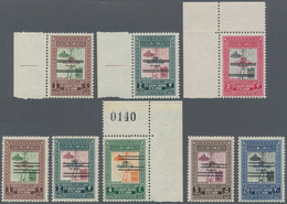 09181 Jordanien: 1953, Overprinted Definitives Eight Different Values With DOUBLE Overprint Of Bars In Cen - Jordanien