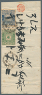 09215 Korea: 1895/96, Tae Geuk 5 P. Bluish Green Resp. 10 P. Dull Blue (3 Mm Pulled Perfs And Handwriting - Corea (...-1945)